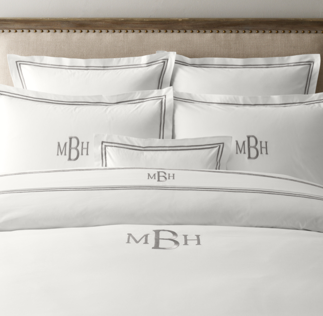 Italian Hotel Satin Stitch White Duvet Cover