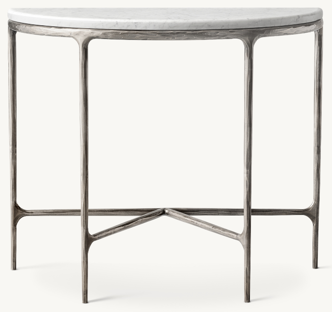 Thaddeus Marble Demilune Console Table