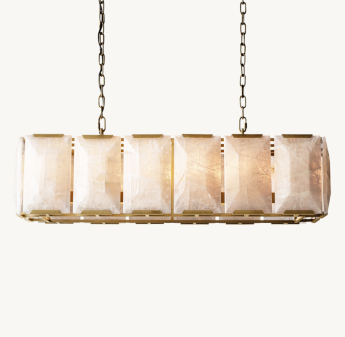 Harlow Calcite Rectangular Chandelier 42\"