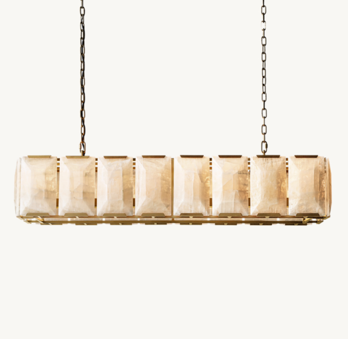 Harlow Calcite Rectangular Chandelier 54\"