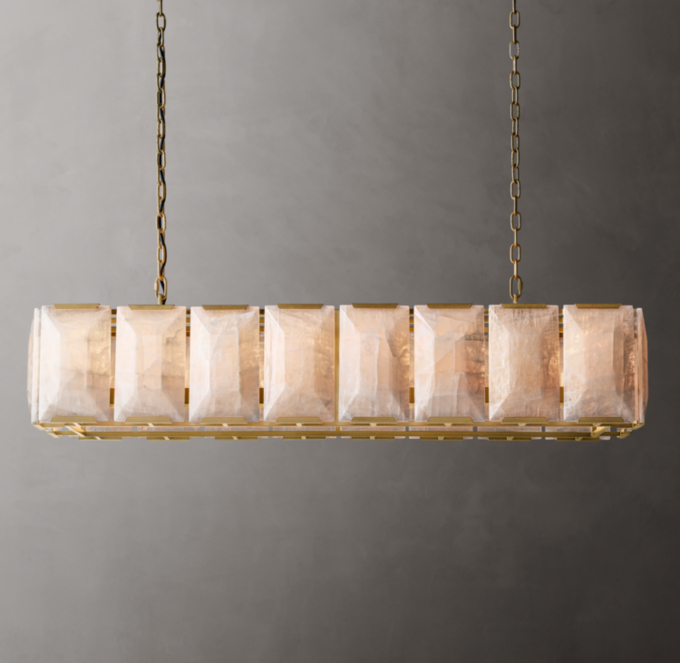 Harlow Calcite Rectangular Chandelier 54\"