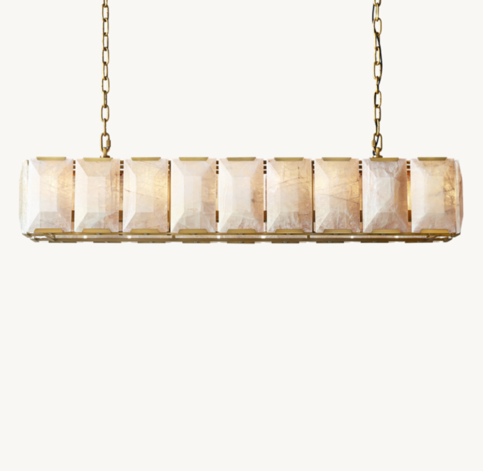 Harlow Calcite Rectangular Chandelier 62\"