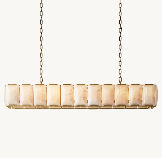 Harlow Calcite Rectangular Chandelier 74\"