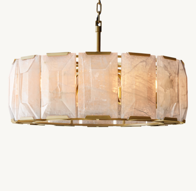 Harlow Calcite Round Chandelier 31\"