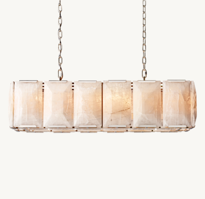 Harlow Calcite Rectangular Chandelier 42\"