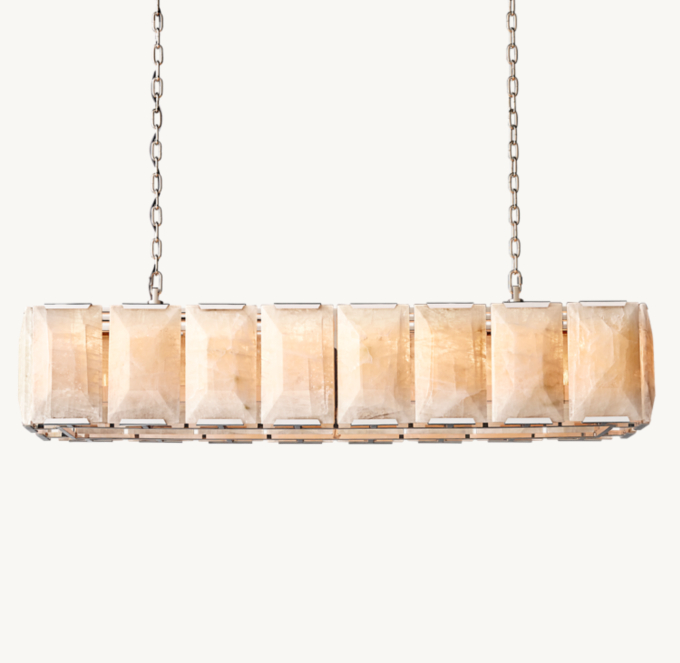 Harlow Calcite Rectangular Chandelier 54\"