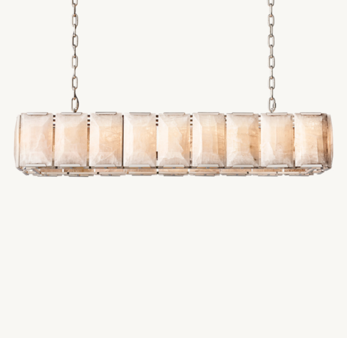 Harlow Calcite Rectangular Chandelier 62\"