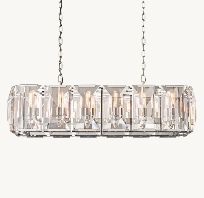 Harlow Crystal Rectangular Chandelier 42\"