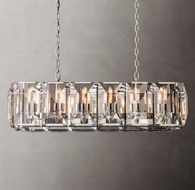 Harlow Crystal Rectangular Chandelier 42\"