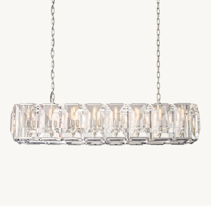Harlow Crystal Rectangular Chandelier 54\"