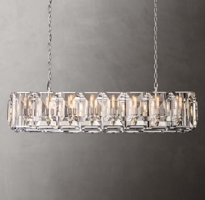 Harlow Crystal Rectangular Chandelier 54\"