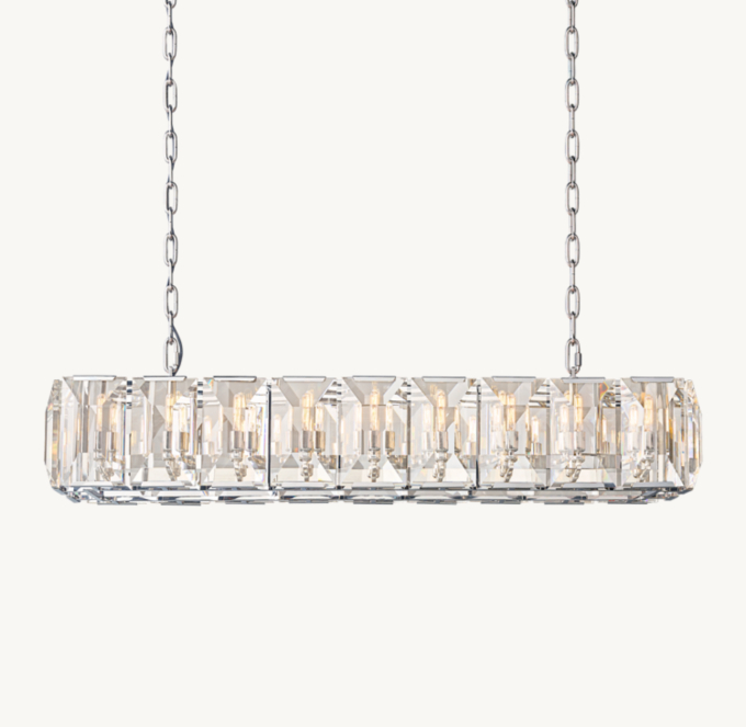 Harlow Crystal Rectangular Chandelier 62\"