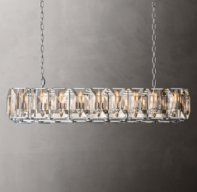Harlow Crystal Rectangular Chandelier 62\"