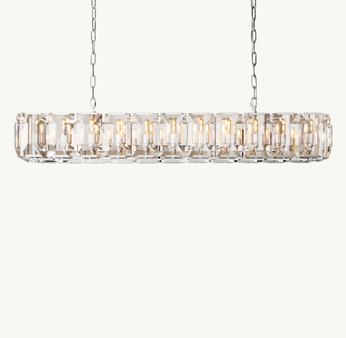 Harlow Crystal Rectangular Chandelier 74\"