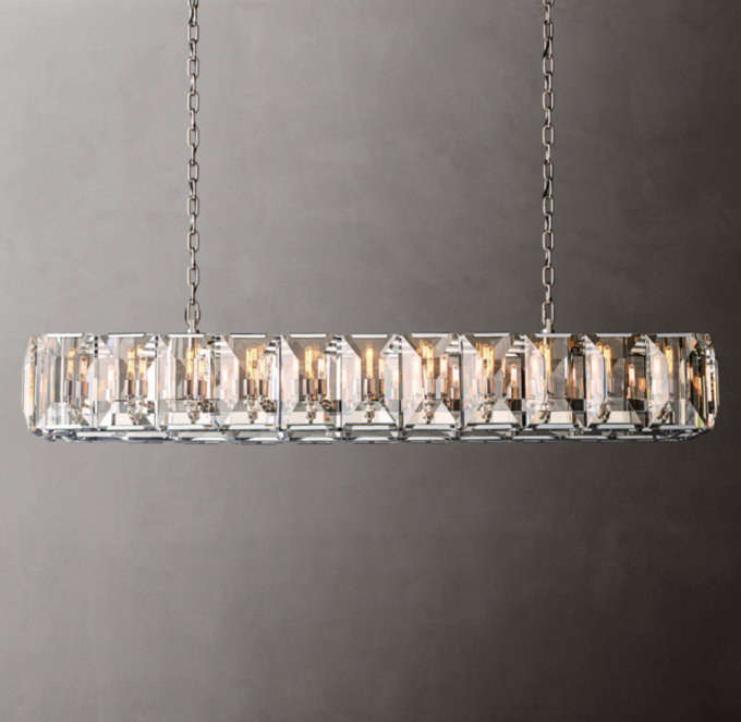 Harlow Crystal Rectangular Chandelier 74\"