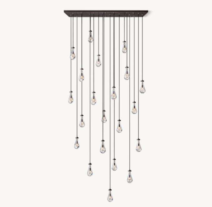 Shown in Bronze with long cord length set for 20&#39; ceiling height.