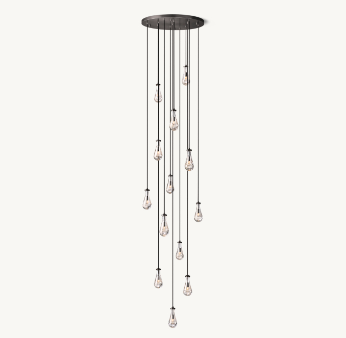 Shown in Bronze with long cord length set for 610cm ceiling height.