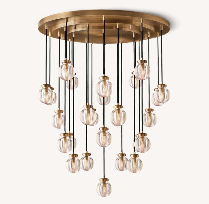 Pearl Round Chandelier 97cm