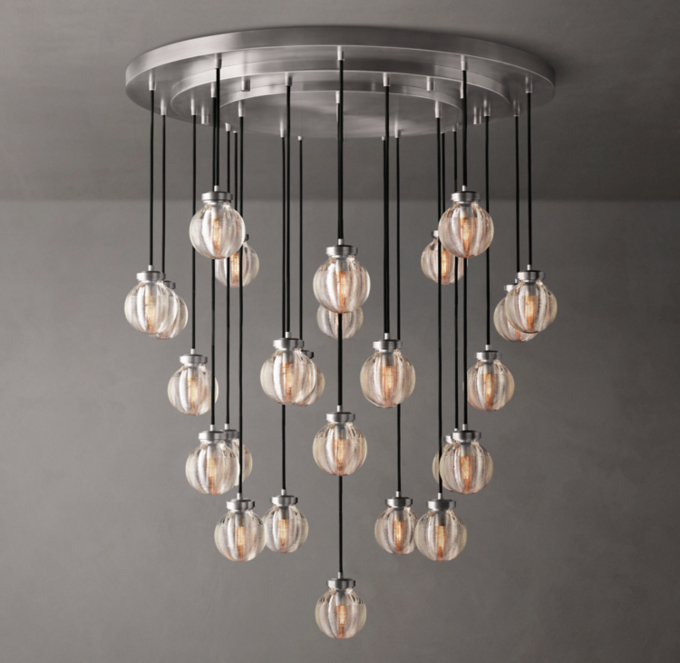 Pearl Round Chandelier 38\"