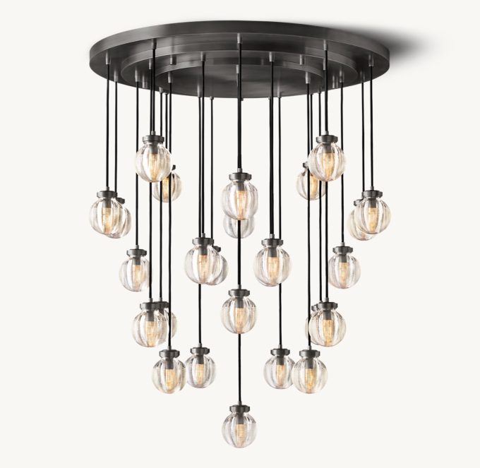 Pearl Round Chandelier 97cm