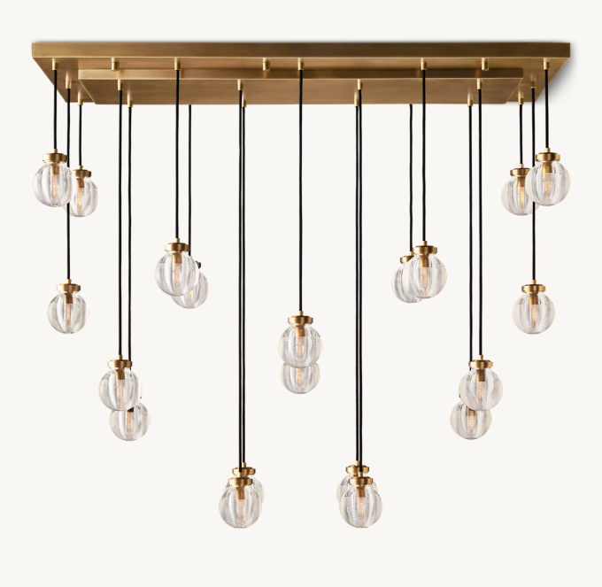 Pearl Rectangular Chandelier 137cm