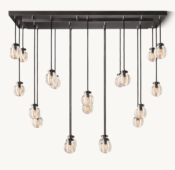 Pearl Rectangular Chandelier 137cm