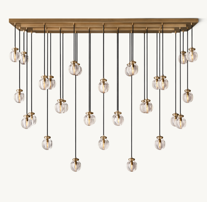 Pearl Rectangular Chandelier 183cm