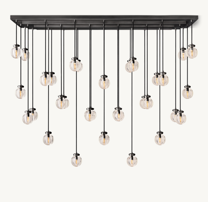 Pearl Rectangular Chandelier 183cm