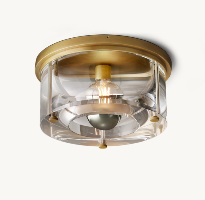 12&#34; flushmount shown in Lacquered Burnished Brass.