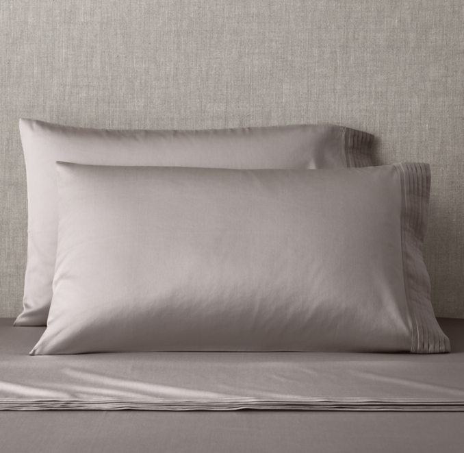 Front view of Italian Micro-Pleat 600 Sateen Pillowcases (Set Of 2) 