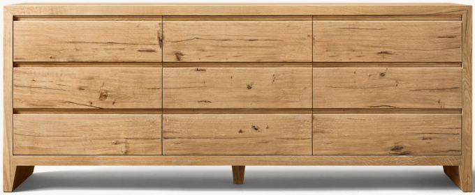 Wyeth Oak 9-Drawer Dresser