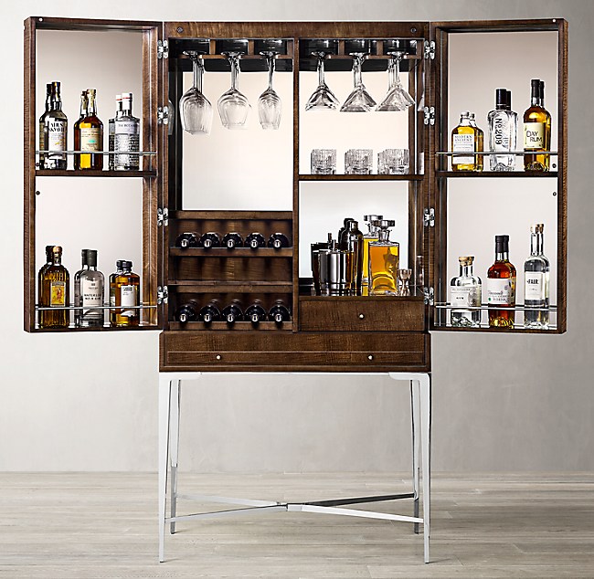 Benoit Bar Cabinet, Restoration Hardware Round Bar Cabinet