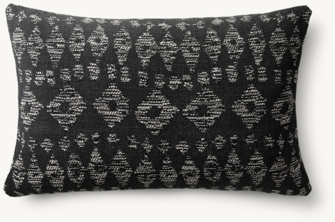 Top Restoration Hardware Perennials Tanza Etched Outdoor Lumbar Pillow Cover