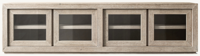 Reclaimed Oak Glass 4-Door Media Console