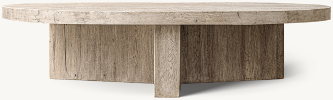 Reclaimed Oak Plank Round Coffee Table