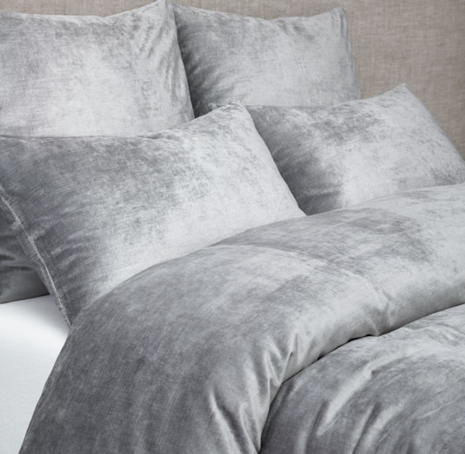 Front view of Lustrous Velvet Duvet Cover
