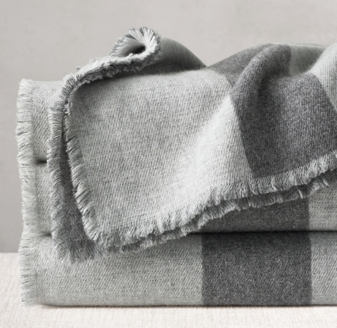 Cashmere Banded Throw RH