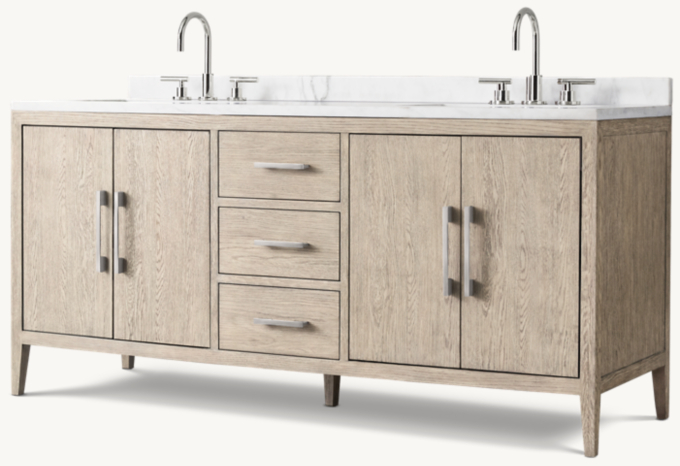 French Contemporary Double Vanity