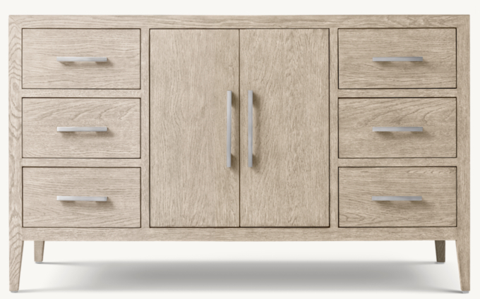 French Contemporary Single Extra-Wide Vanity Base