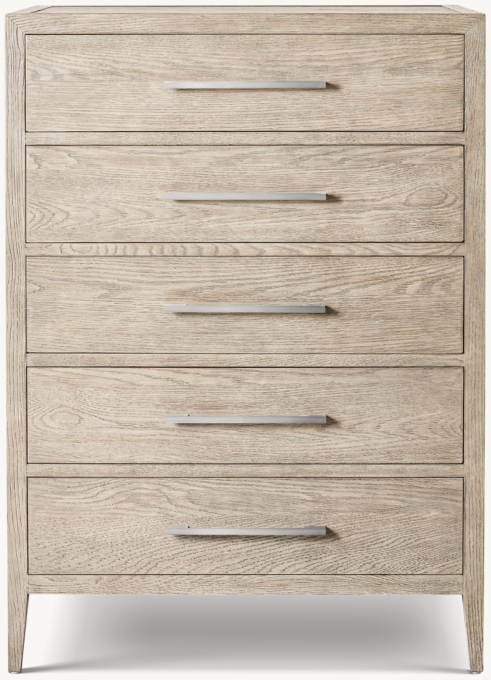 French Contemporary 5-Drawer Narrow Dresser