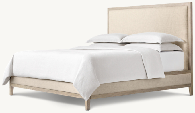 French Contemporary Fabric Panel Bed