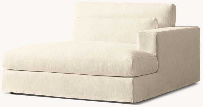 Three Quarter view of Lugano Slipcovered Right-Arm Chaise 