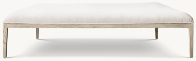 French Contemporary Fabric Square Coffee Ottoman