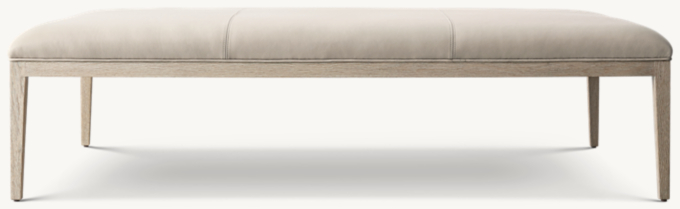 French Contemporary Leather Coffee Ottoman