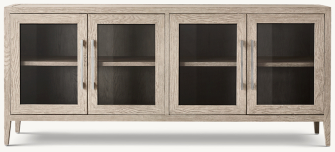 French Contemporary Glass 4-door Sideboard