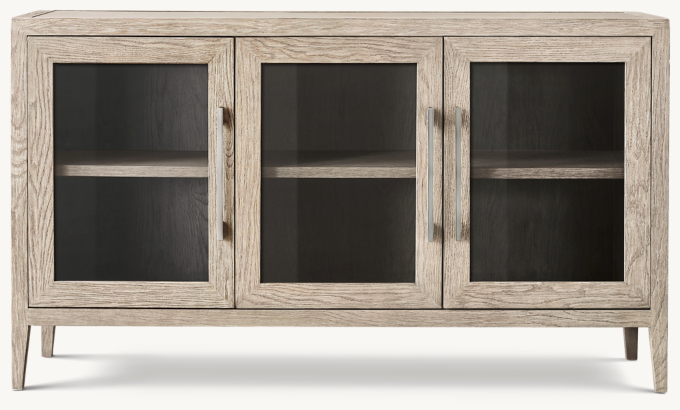 French Contemporary Glass Triple-Door Sideboard