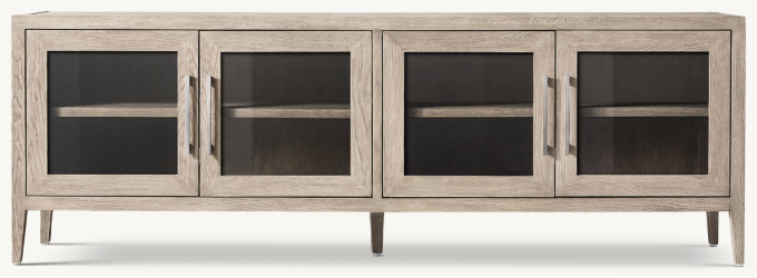 French Contemporary Glass 4-door Media Console