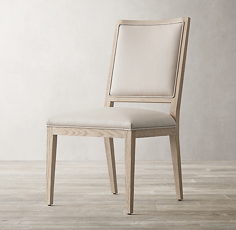 French Contemporary Square Dining Chair, Rh Dining Chairs Modern