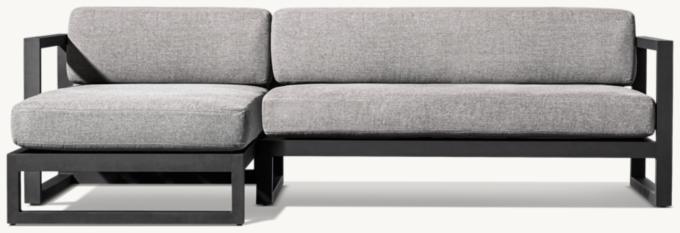 Aegean Aluminum Left-Arm Sofa-Chaise Sectional