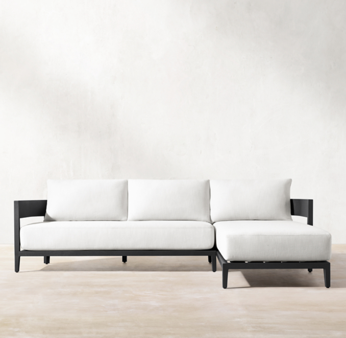 Balmain Aluminum RightArm Sofa Chaise Sectional
